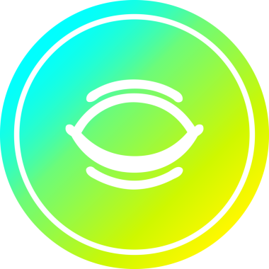 Bir insan tarafından çizilen serin gradyan bitiş ile kapalı göz dairesel simgesi