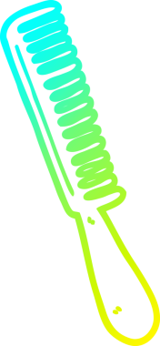 Bir insan tarafından çizilmiş karikatür tarağının soğuk gradyan çizgisi