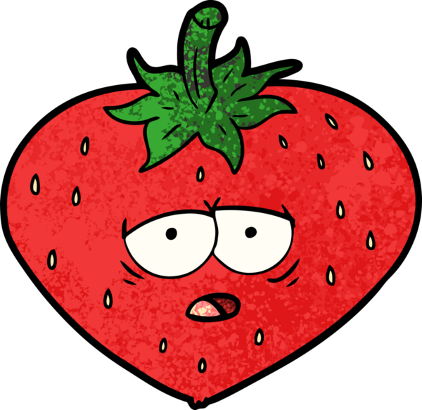 Bir insan tarafından çizilmiş çilek çizgi filmi.