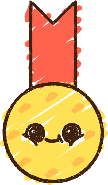 Bir insan tarafından çizilen Altın Madalya Tebeşiri