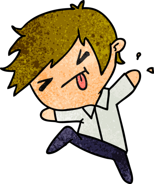 bir insan tarafından çizilmiş kawaii yakışıklı bir çocuğun desenli çizimi.