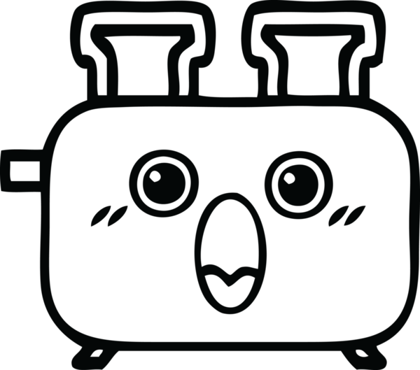 Bir insan tarafından çizilmiş bir tost makinesinin çizgi çizimi