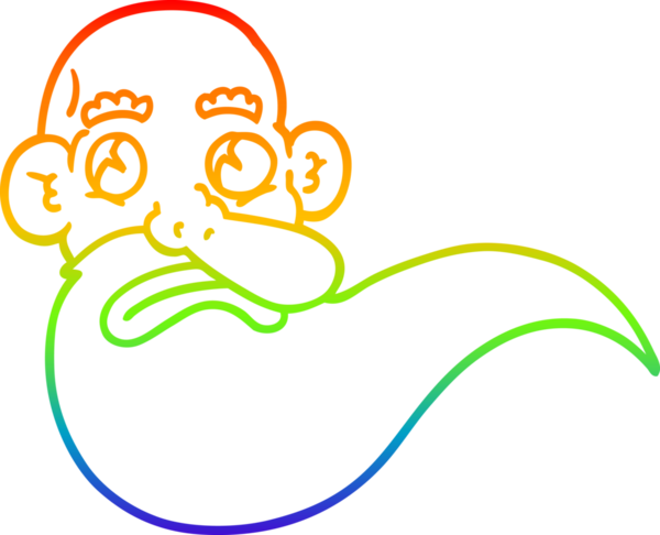 Bir insan tarafından çizilmiş huysuz yaşlı bir adamın çizdiği gökkuşağı gradyanı çizimi