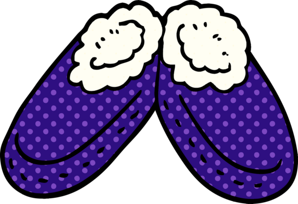 Bir insan tarafından çizilmiş mor çizgili terlikler