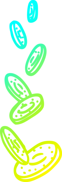 Bir insan tarafından çizilen bozuk paraların soğuk gradyan çizimi