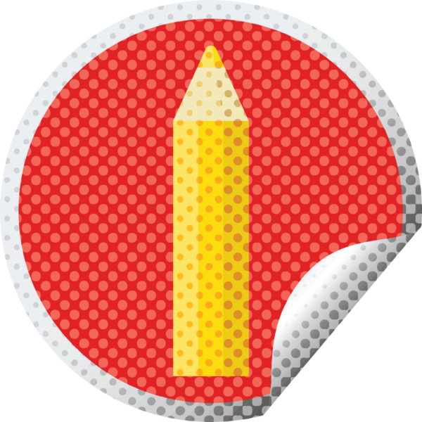 bir insan tarafından çizilmiş turuncu renkli kalem grafik vektör çizim dairesel etiketi