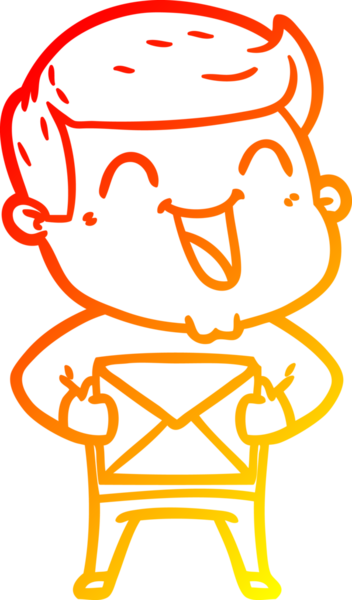 Bir insan tarafından çizilmiş gülen çizgi film karakterinin sıcak çizgi çizimi