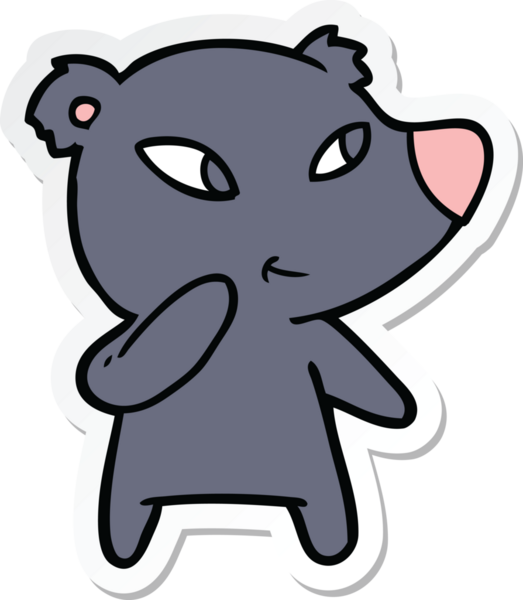 Bir insan tarafından çizilmiş şirin bir ayının çıkartması.