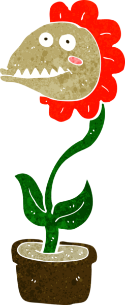 Bir insan tarafından çizilmiş bir canavar bitkisi.