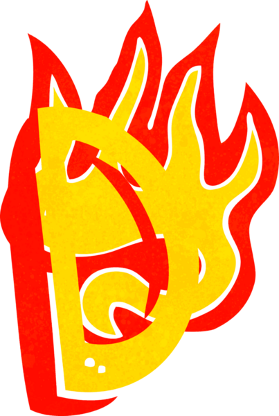 Bir insan tarafından çizilmiş yanan bir karikatür.