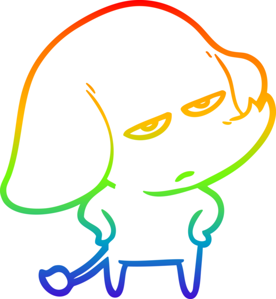 gökkuşağı gradyan çizimi bir insan tarafından çizilmiş bir karikatür fili