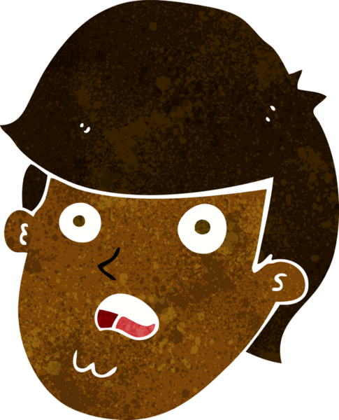 Bir insan tarafından çizilmiş koca çeneli çizgi film adamı.