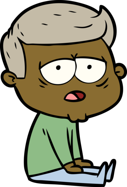 Bir insan tarafından çizilmiş yorgun bir adam.