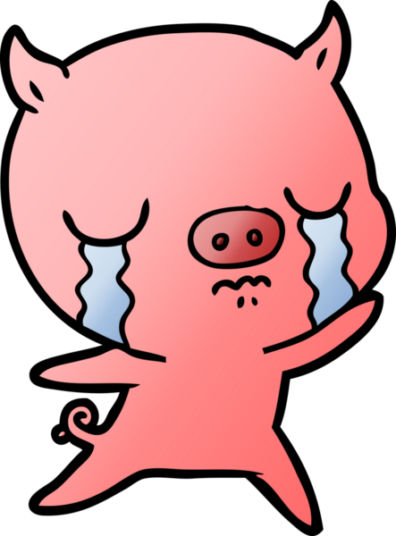 Bir insan tarafından çizilmiş domuz ağlaması.