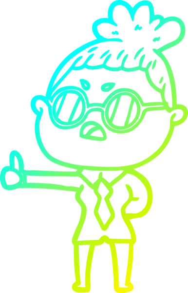 Bir insan tarafından çizilmiş bir çizgi filmin soğuk gradyan çizimi.