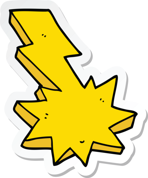 Bir insan tarafından çizilmiş bir karikatür yıldırımı çıkartması.