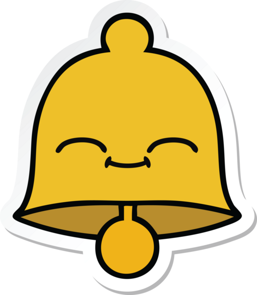 Bir insan tarafından çizilmiş sevimli bir çanın çıkartması.