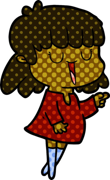 Bir insan tarafından çizilmiş bir çizgi film kadını.