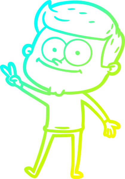 Bir insan tarafından çizilmiş mutlu bir adamın soğuk çizgi çizimi.