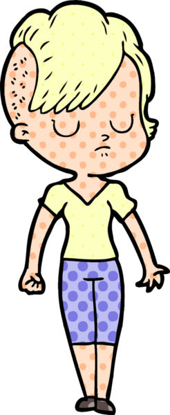 Bir insan tarafından çizilmiş karikatür kadın.