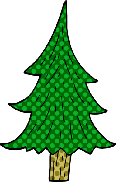 Bir insan tarafından çizilmiş çam ağaçları.