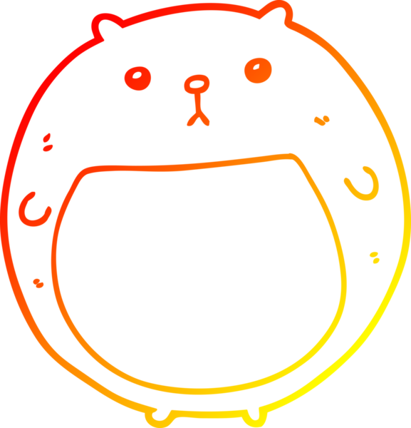 Bir insan tarafından çizilen çizgi film ayısının sıcak çizgi çizimi