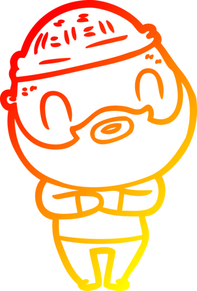 Bir insan tarafından çizilmiş sakallı bir adamın sıcak çizgi çizimi.