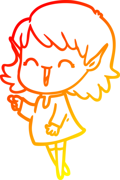 Bir insan tarafından çizilmiş çizgi film karakteri bir elf kızı çizimi