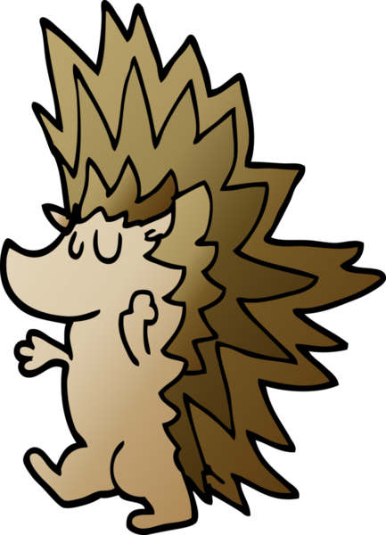 Bir insan tarafından çizilmiş çivili kirpi.