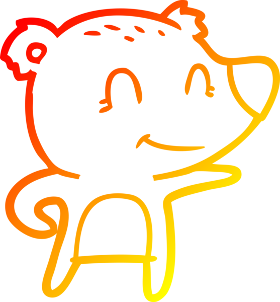 Bir insan tarafından çizilmiş dost bir ayı karikatürünü çiziyorum.