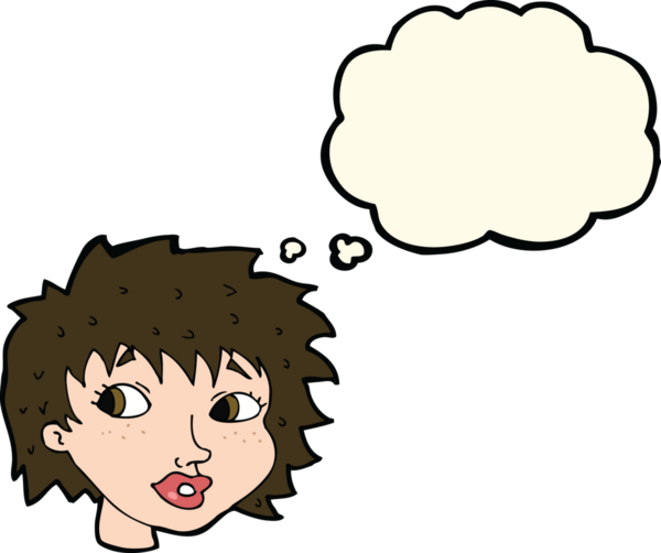 Bir insan tarafından çizilmiş düşünce balonlu bir karikatür.