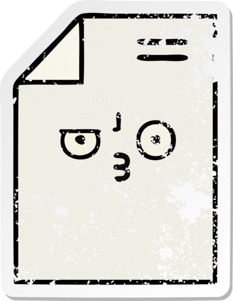 Bir insan tarafından çizilmiş sevimli bir karikatür kağıdının sıkıntılı çıkartması.