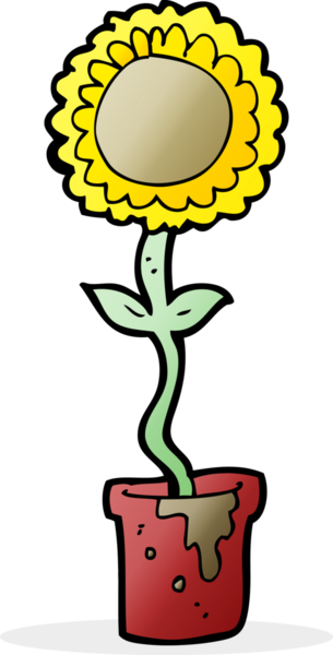 Bir insan tarafından çizilmiş karikatür çiçeği