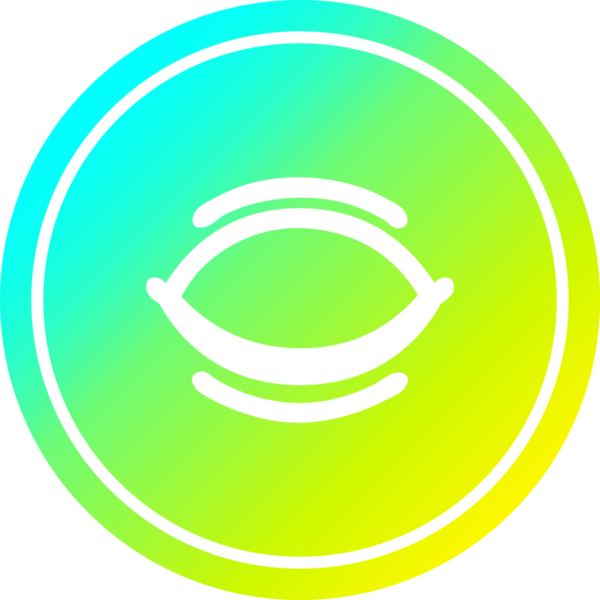 Bir insan tarafından çizilen serin gradyan bitiş ile kapalı göz dairesel simgesi