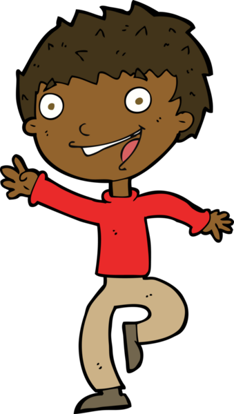 Bir insan tarafından çizilmiş heyecanlı bir çocuk.