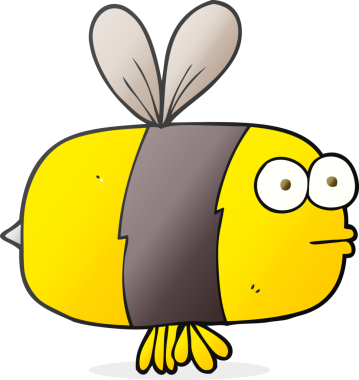 Bir insan tarafından çizilmiş serbest çizgi film arısı.