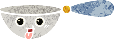 Bir insan tarafından çizilmiş bir ölçüm kaşığının retro çizim tarzı karikatürü