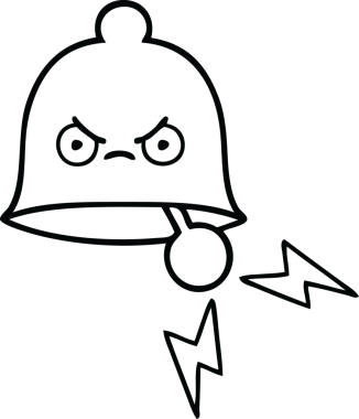 Bir insan tarafından çizilmiş zil karikatürü