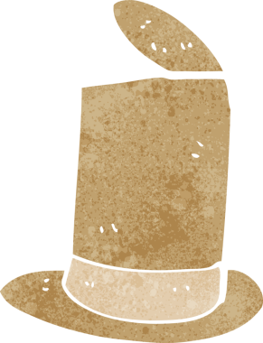 Bir insan tarafından çizilmiş eski bir şapka.