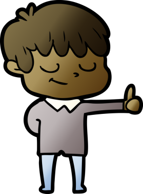 Bir insan tarafından çizilmiş mutlu çocuk çizgi filmi.