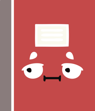 Bir insan tarafından çizilmiş düz renkli bir defter çizimi