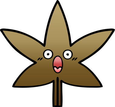 Bir insan tarafından çizilen güz yaprağının gölgelenmiş karikatürü