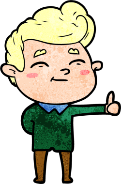 Bir insan tarafından çizilmiş mutlu çizgi film adamı.