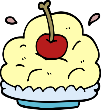 Bir insan tarafından çizilmiş karikatür tatlısı.