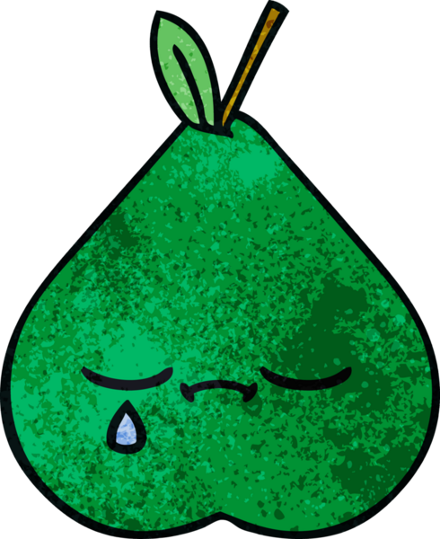 Bir insan tarafından çizilmiş armut retro grunge desen karikatürü