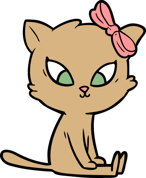 Bir insan tarafından çizilmiş çizgi film kedisi.