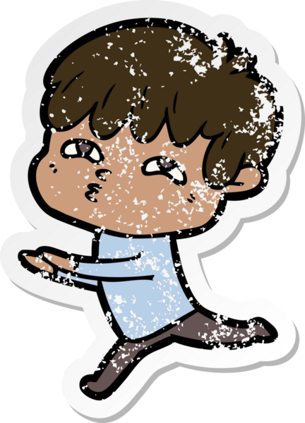 Bir insan tarafından çizilmiş garip bir adamın sıkıntılı çıkartması.