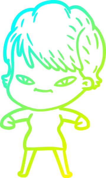 Bir insan tarafından çizilmiş mutlu bir karikatür çizimi.