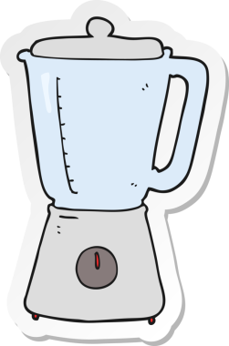 Bir insan tarafından çizilmiş bir karikatür mikserinin çıkartması