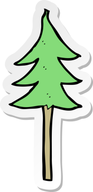 Bir insan tarafından çizilmiş bir çizgi film ağaç simgesi.